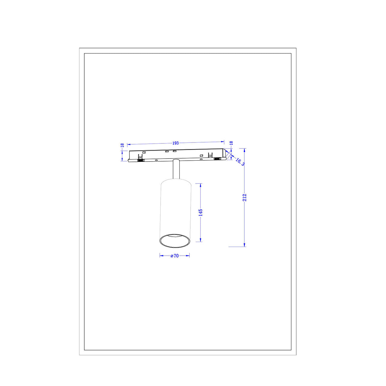 Faretto Per Binari Focus Led Alluminio Nero Led Integrato 20W Ip20