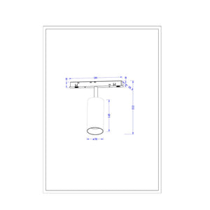 Faretto Per Binari Focus Led Alluminio Nero Led Integrato 20W Ip20