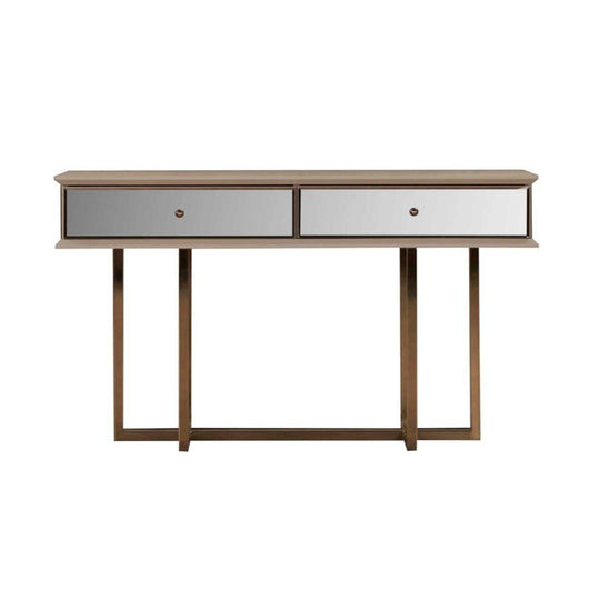 Dresser Eliza gambe oro e 2 cassetti finitura vizon cream 140.5x45.5x80.3H