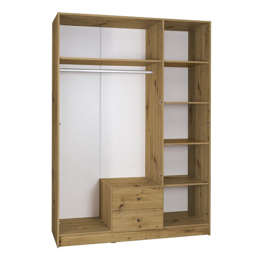 Guardaroba angolare completo collezione KANELLE colore rovere chiaro.