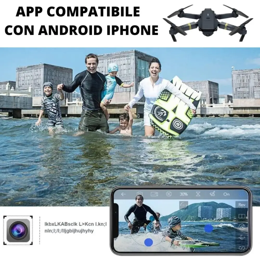 Drone Pieghevole con Doppia Fotocamera 1080 P