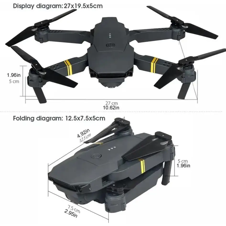 Drone Pieghevole con Doppia Fotocamera 1080 P
