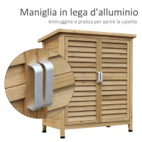 Casetta da Giardino in Legno di Abete con Tetto in Bitume Impermeabile, 87x46.5x96.5cm