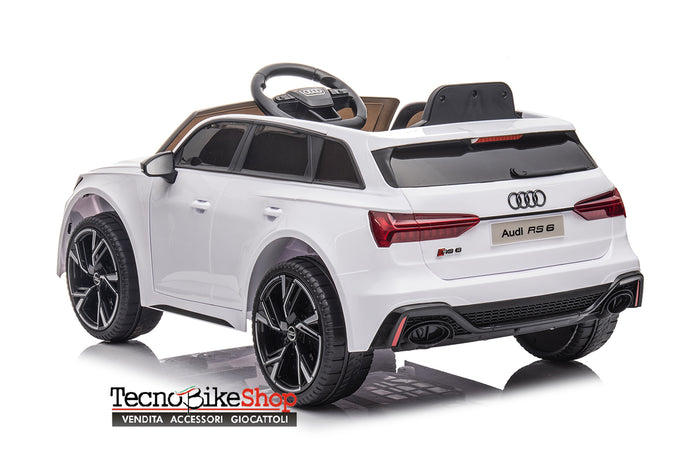 Auto Macchina Elettrica Per Bambini Audi RS6 12V-Bianco