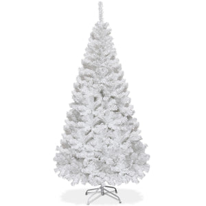Albero di natale artificiale 150cm in PVC con 350 rami, supporto in metallo e piedi in gomma Bianco-Alberi di Natale