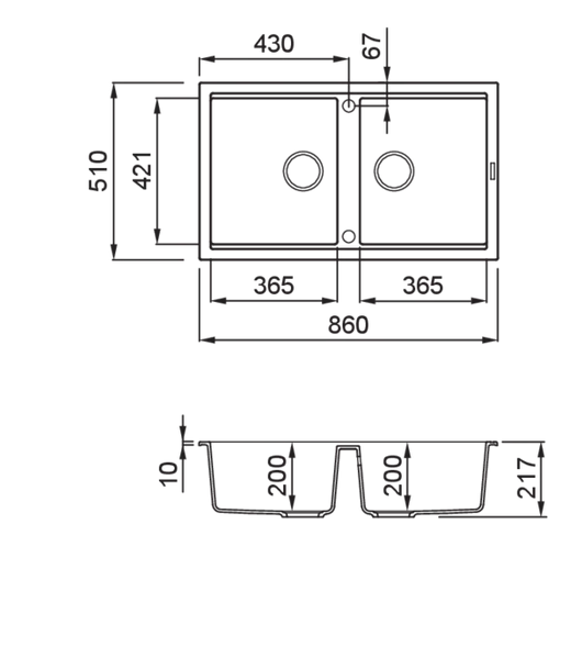 Lavello BEST 450 86x51 TITANIUM 73