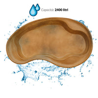 Laghetto in vetroresina modello maldive interrare dimensioni cm 350x225x60 litri 2400