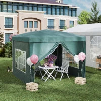 Gazebo 3x3 m da Giardino Impermeabile in Acciaio con Copertura in tessuto Oxford, Verde