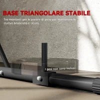 Supporto Sacco da Boxe Regolabile in Altezza e Autoportante con Base Triangolare, 170x90x182-225 cm, Nero