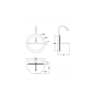 Dual - Applique da parete con mensola e luce LED 15W Fabas Luce Touch dimmer - Bianco opaco con legno USB integrata