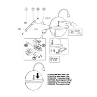 Dual - Applique da parete con mensola e luce LED 15W Fabas Luce Touch dimmer - Nero opaco con legno USB integrata