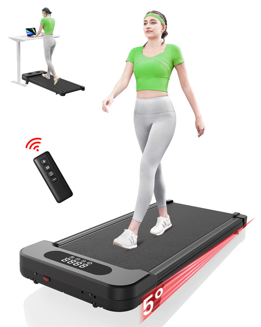 Tapis Roulant Inclinabile - RATTANTREE - Portable Mini Walking Pad - Con LED Dispaly & Telecommando - con Pendenza 5% per Camminare e correre