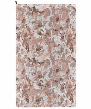 Tappeto floreale moderno con fiori stilizzati DUBAI BEIGE ROSA CIPRIA in ciniglia multiuso lavabile antiscivolo cm.175x240