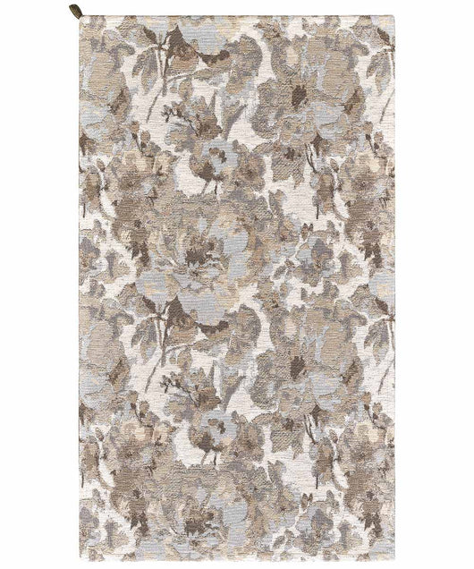 Tappeto floreale moderno con fiori stilizzati DUBAI BEIGE TORTORA in ciniglia multiuso lavabile antiscivolo cm.175x240