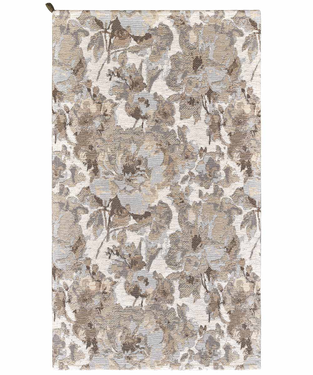 Tappeto floreale moderno con fiori stilizzati DUBAI BEIGE TORTORA in ciniglia multiuso lavabile antiscivolo cm.200x280