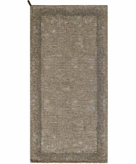 Tappeto moderno DUBLINO FANGO elegante cornice tinta unita, passatoia cucina multiuso lavabile antiscivolo cm.55x280