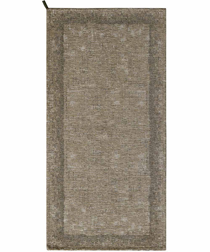 Tappeto moderno DUBLINO FANGO elegante cornice tinta unita, tappetino bagno multiuso lavabile antiscivolo cm.55x80