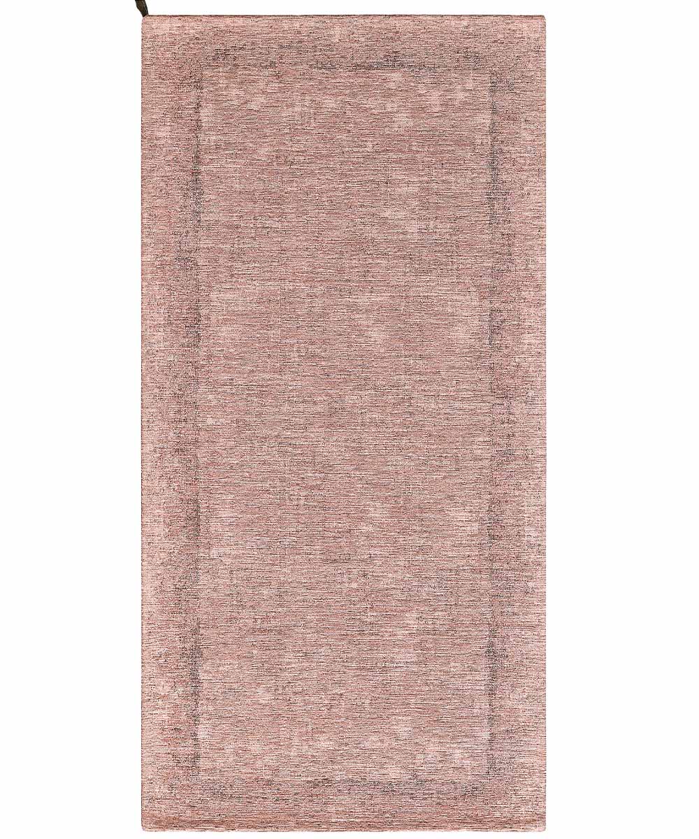 Tappeto moderno DUBLINO ROSA elegante cornice tinta unita, passatoia cucina multiuso lavabile antiscivolo cm.55x115