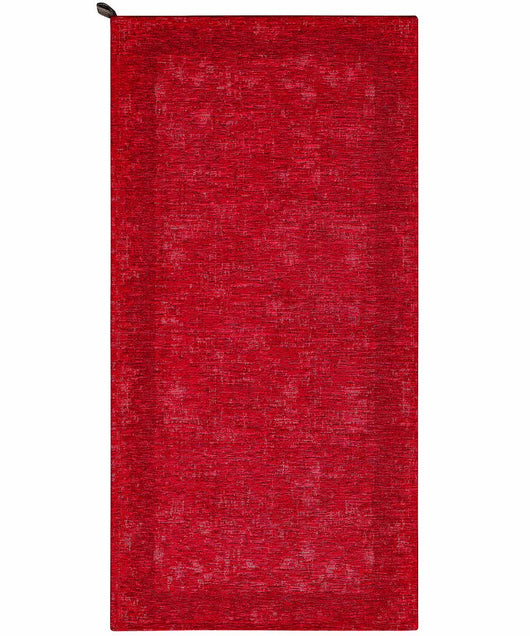 Tappeto moderno DUBLINO ROSSO elegante cornice tinta unita, passatoia cucina multiuso lavabile antiscivolo cm.55x190