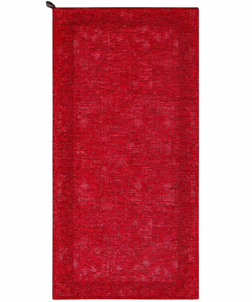 Tappeto moderno DUBLINO ROSSO elegante cornice tinta unita, passatoia cucina multiuso lavabile antiscivolo cm.55x240