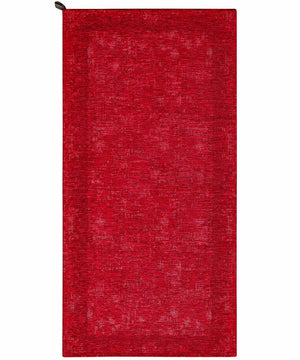 Tappeto moderno DUBLINO ROSSO elegante cornice tinta unita, passatoia cucina multiuso lavabile antiscivolo cm.55x240