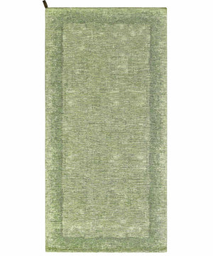 Tappeto moderno DUBLINO VERDE elegante cornice tinta unita, passatoia cucina multiuso lavabile antiscivolo cm.55x115