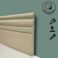 Pacco da 3 metri lineari di Battiscopa DUCALE autoadesivo flessibile AVORIO 155x12mm (niente colla chiodi e tagli)