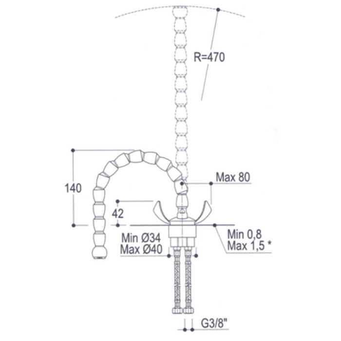 Dumbo Miscelatore da cucina canna snodata