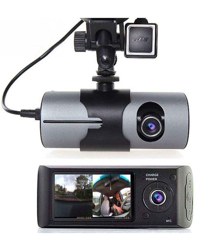 Dvr Per Veicoli Auto Con Doppia Camera Frontale E Posteriore Con Sensore Gps         