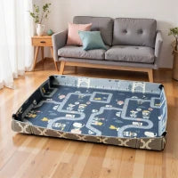 Tappeto da gioco per bambini pieghevole e reversibile, in schiuma spessa, 202 x 180,5 x 1 cm, Multicolore