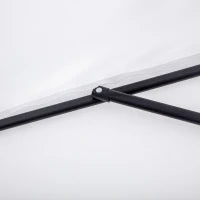 Ombrellone da Terrazza a Mezzaluna con Apertura a Manovella e Palo a 2 Sezioni, 2.6x1.35 m, Bianco