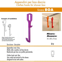 Pika' 1 appendino per box doccia boa satinato fucsia 30 centimetri accessorio bagno