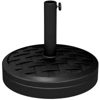 Outusnny Base per Ombrellone da 18 kg con Manovella Girevole, in Acciaio, HDPE e Cemento, Ø45x36 cm, Nero