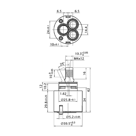 Cartuccia kerox k40a senza distributore ricambi 40mm