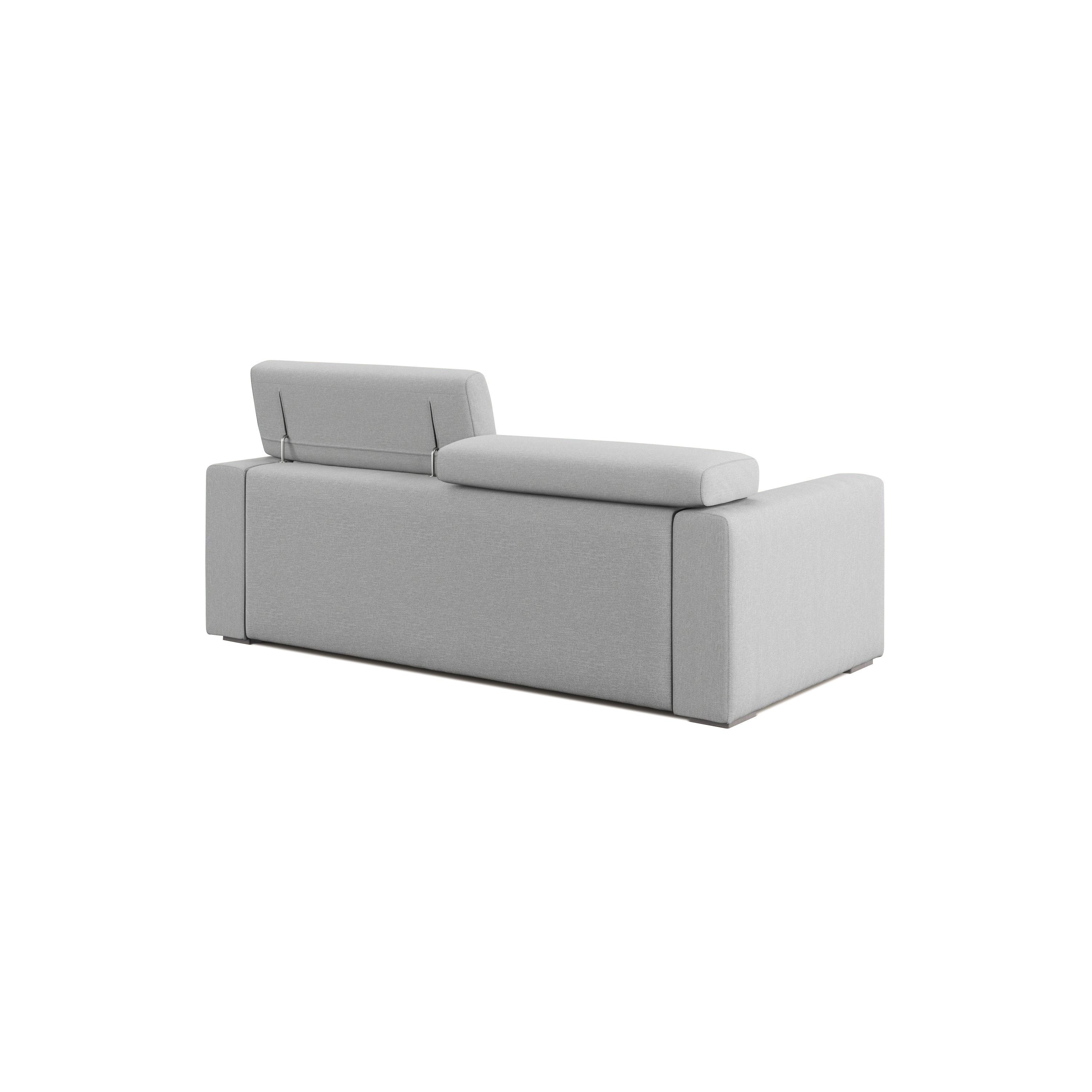 Dylan Divano con pouf estraibile 158 cm grigio