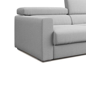 Dylan Divano con pouf estraibile 158 cm grigio