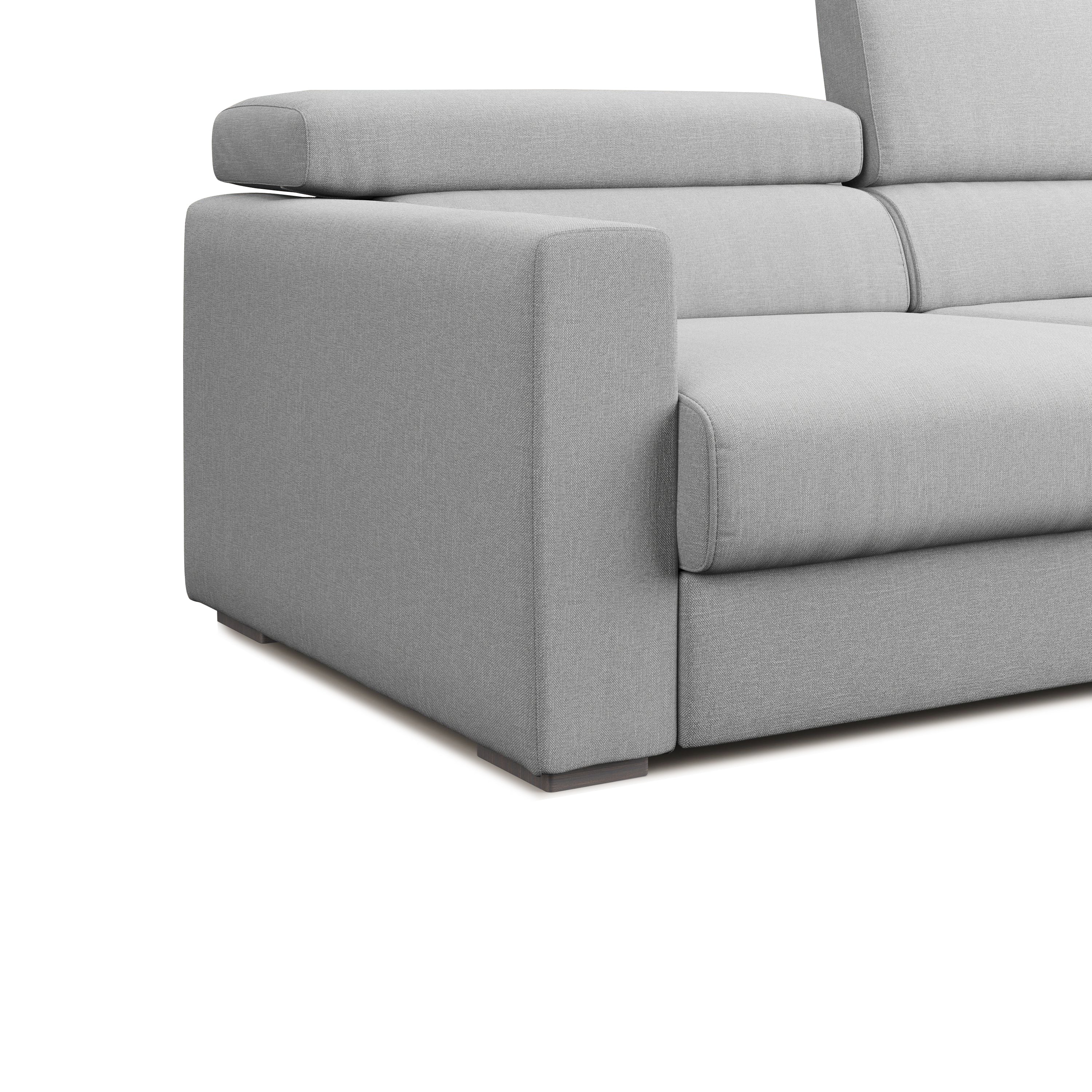 Dylan Divano con pouf estraibile 158 cm grigio