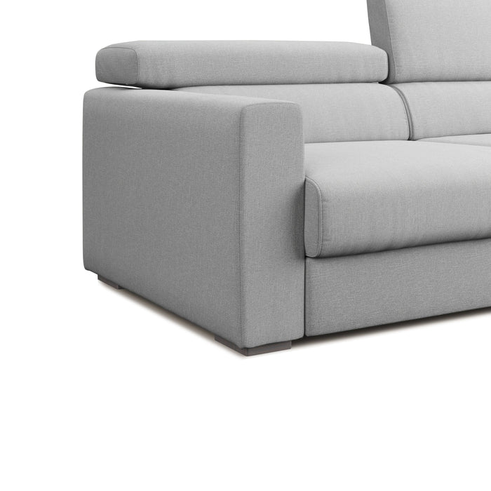 Dylan Divano con pouf estraibile 188 cm grigio