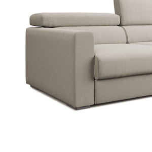 Dylan Divano con pouf estraibile 158 cm panna