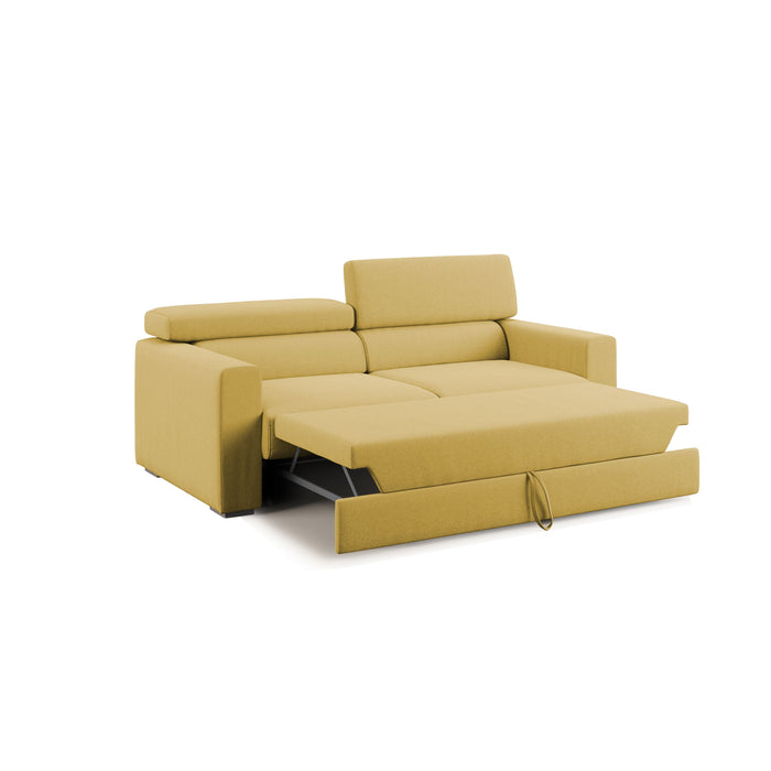 Dylan Divano con pouf estraibile 188 cm giallo