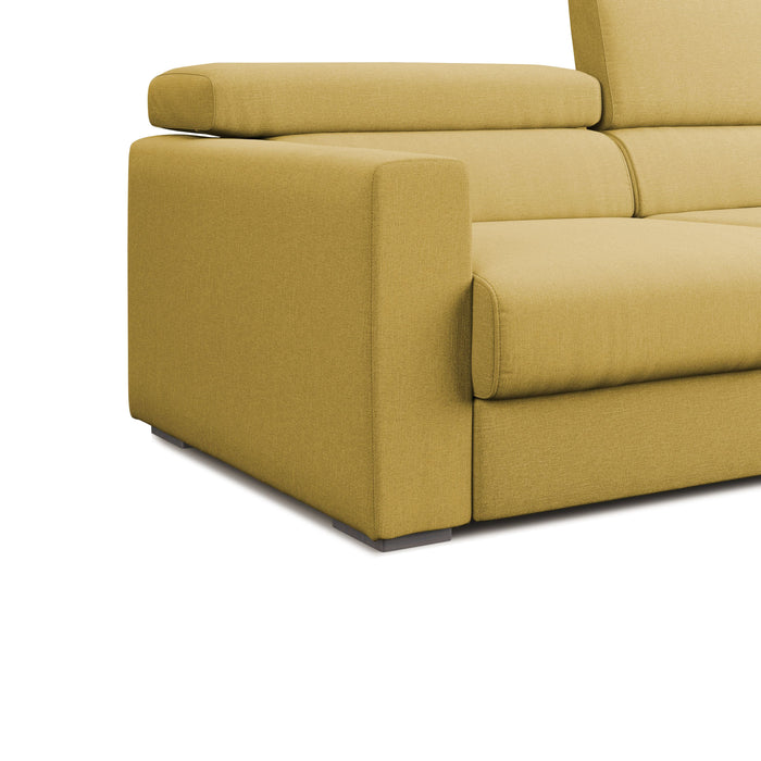 Dylan Divano con pouf estraibile 158 cm giallo