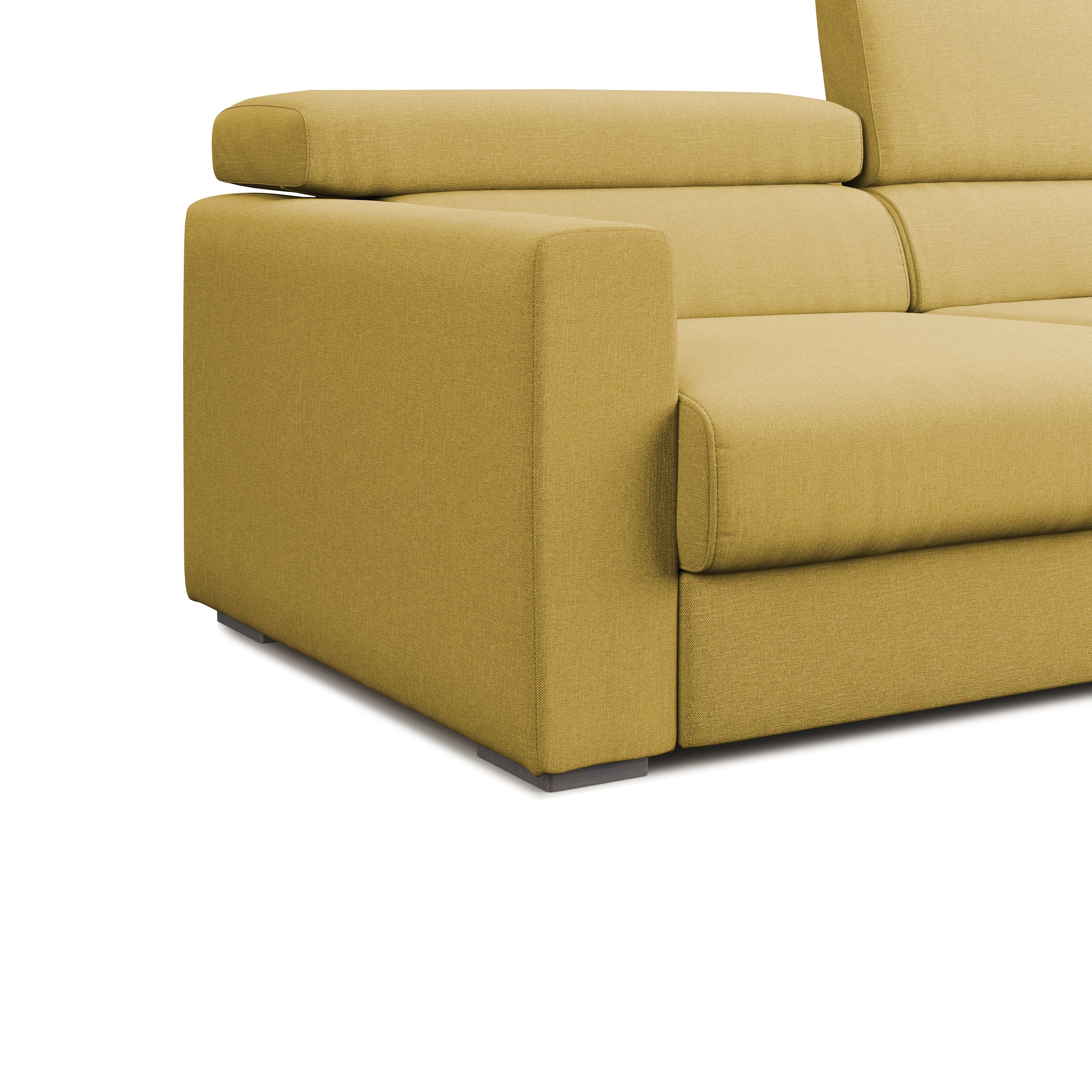 Dylan Divano con pouf estraibile 188 cm giallo