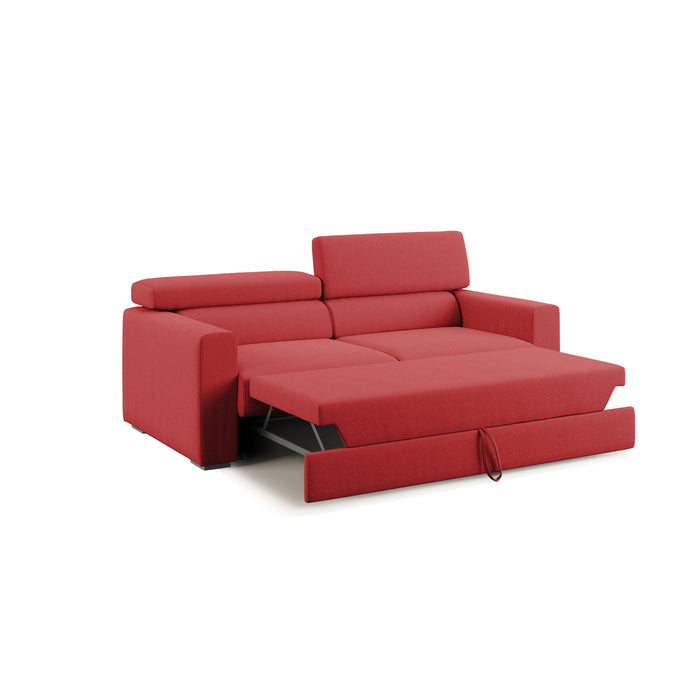 Dylan Divano con pouf estraibile 158 cm rosso