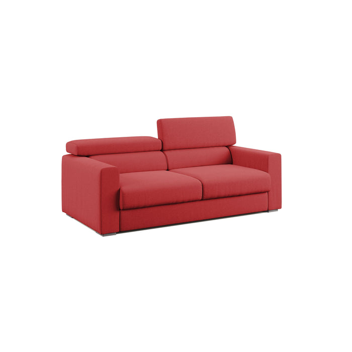 Dylan Divano con pouf estraibile 158 cm rosso