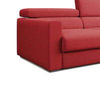 Dylan Divano con pouf estraibile 188 cm rosso