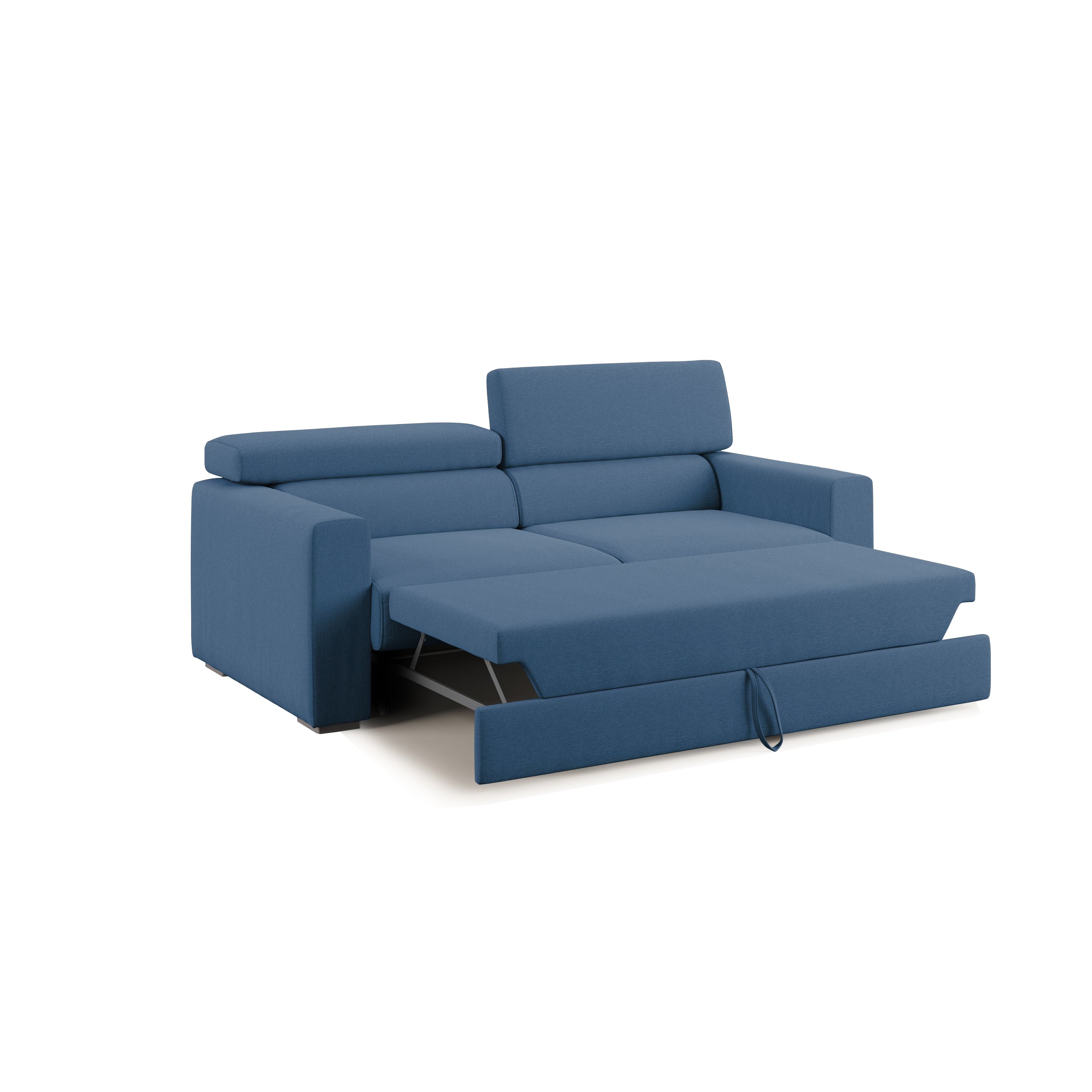 Dylan Divano con pouf estraibile 188 cm blu