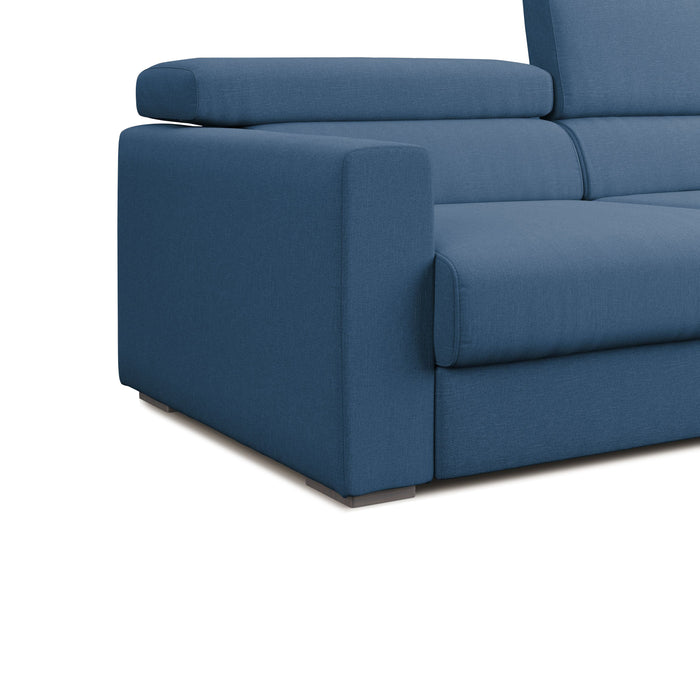 Dylan Divano con pouf estraibile 158 cm blu