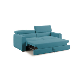 Dylan Divano con pouf estraibile 158 cm azzurro