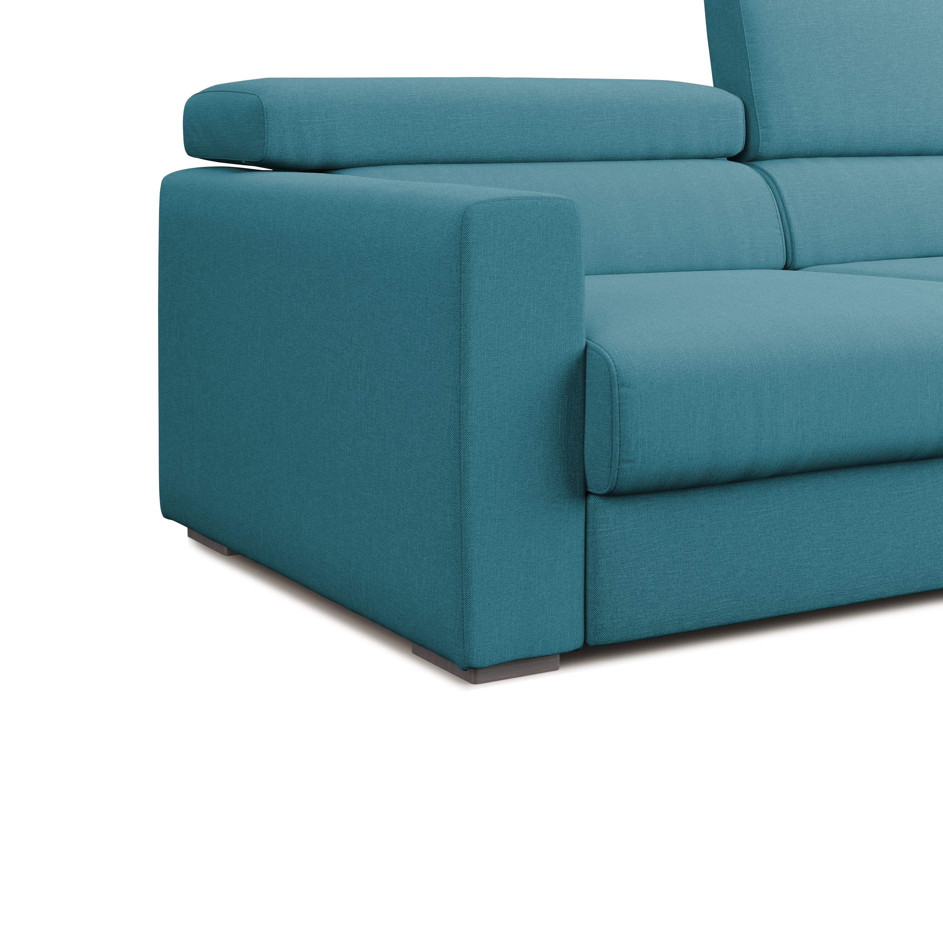 Dylan Divano con pouf estraibile 158 cm azzurro