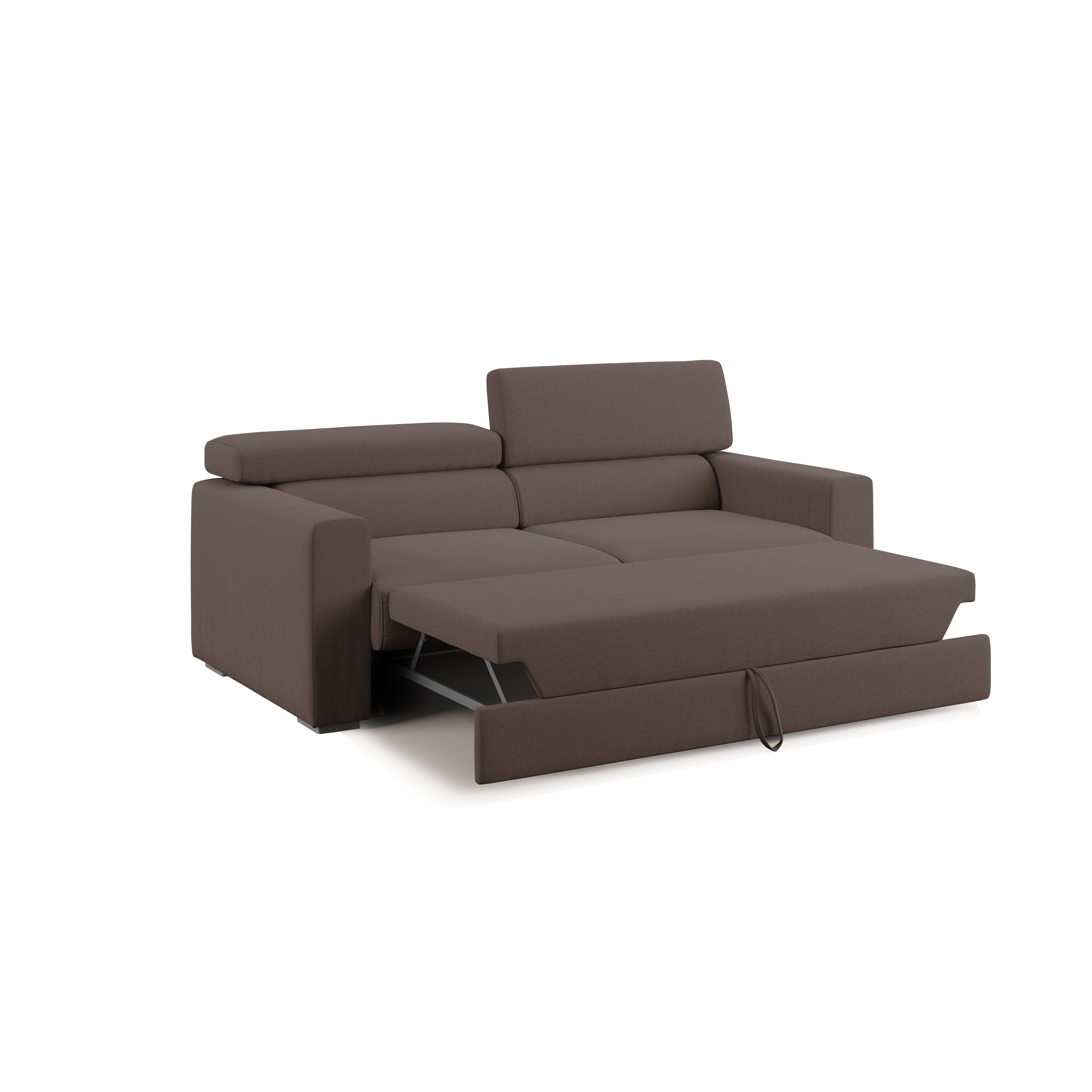 Dylan Divano con pouf estraibile 158 cm marrone